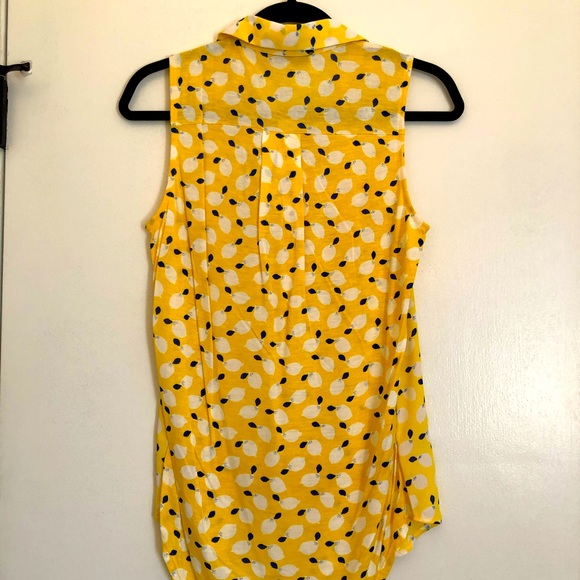 Loft Lemon Yellow Sleeveless Top, Size XS, NWT - Picture 3 of 3